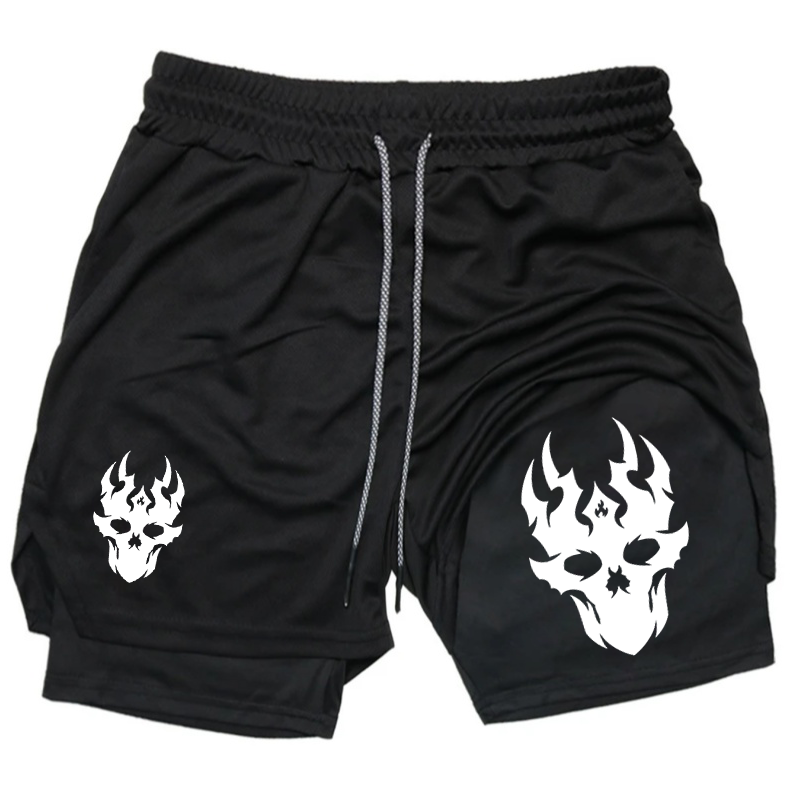 Running Gear Cool - クールプリント メンズ サマー クイックドライ ダブルレイヤー アスレチックショーツ