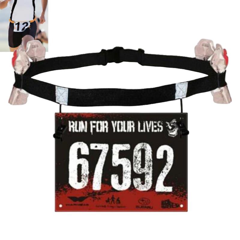 Running Gear Motor - 屋外ランニングウエストベルトトライアスロンマラソンレースナンバーベルトジェルホルダー付き布ベルトモータージムフィットネススポーツアクセサリー