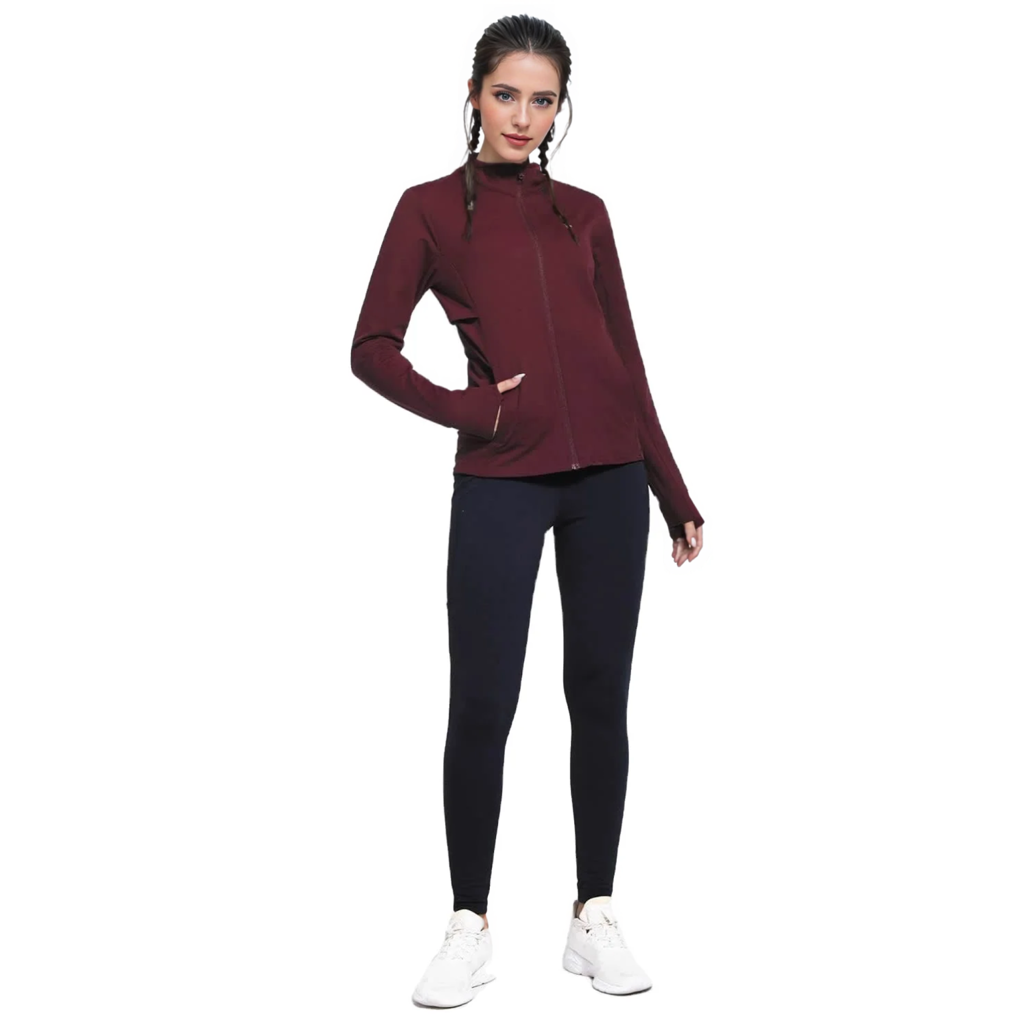 レディース冬用防寒フルジップサーマルワークアウトウェア防水フ - Running Gear For Cold Weather のレビューと価格