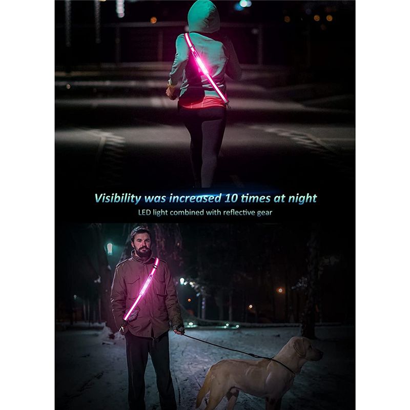 ABXY LED反射ベルトウォーキングギア、夜間歩行者用安全 - Running Gear Green のレビューと価格
