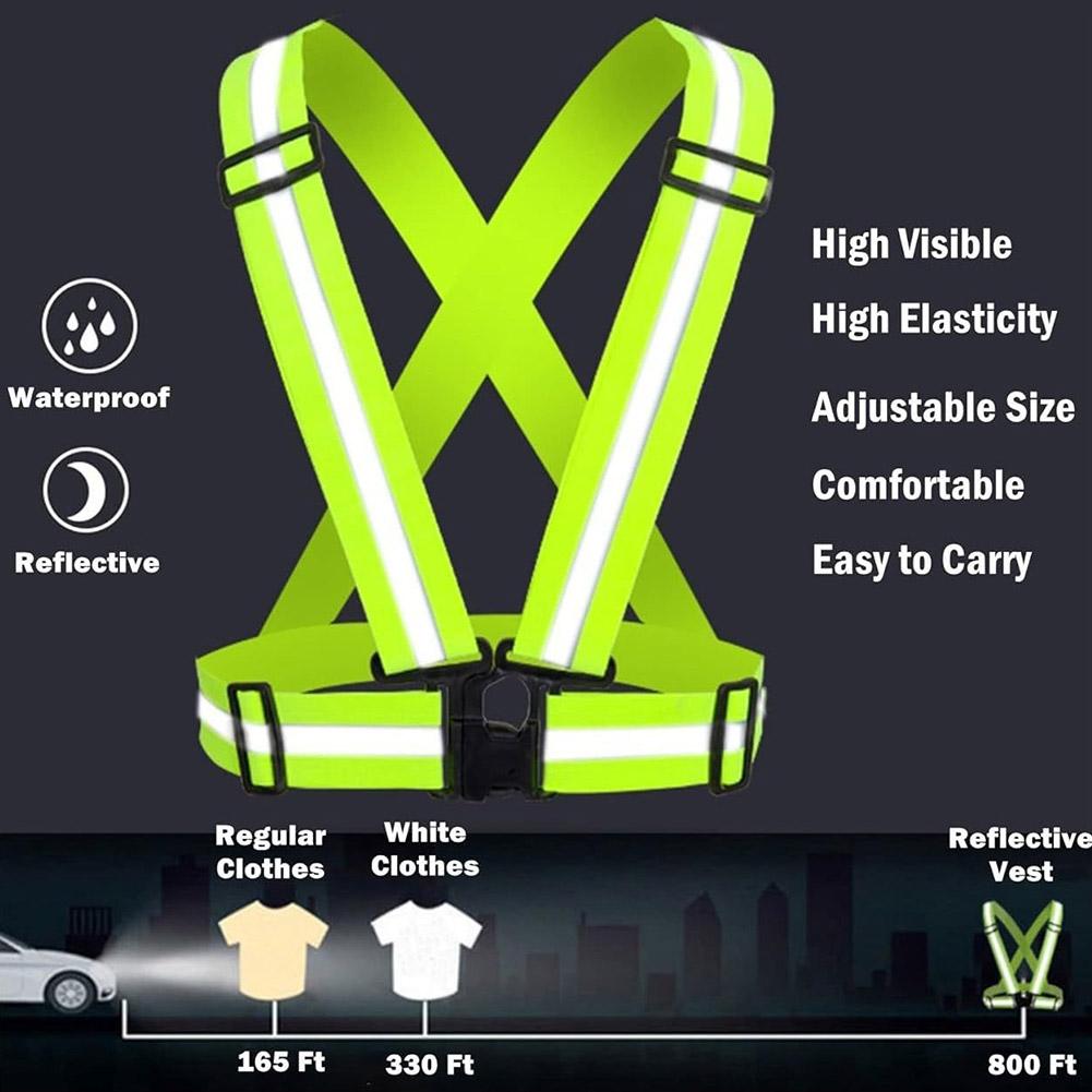 ユニバーサルハイライト調整可能反射ベスト、反射バンド付き、夜 - Running Gear Essential のレビューと価格