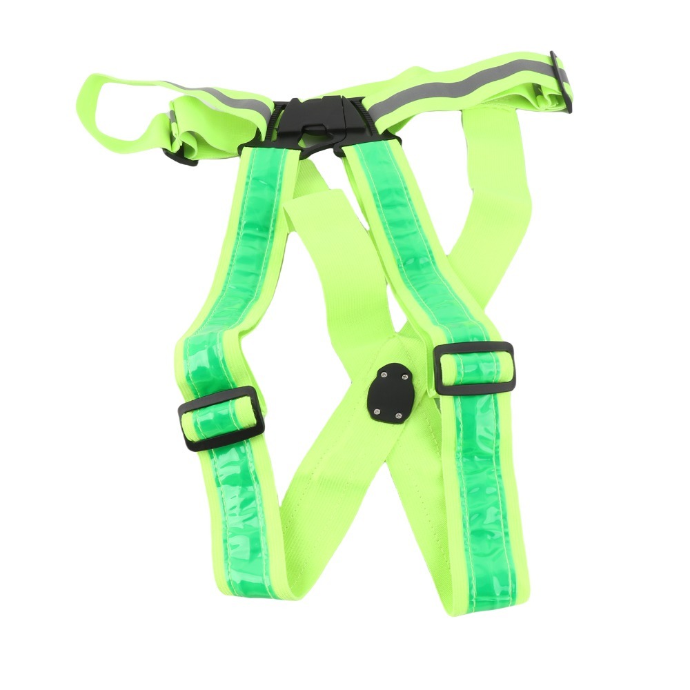 新しいポリエステル製LED安全ベスト、グリーンライト、USB - Running Gear Green のレビューと価格