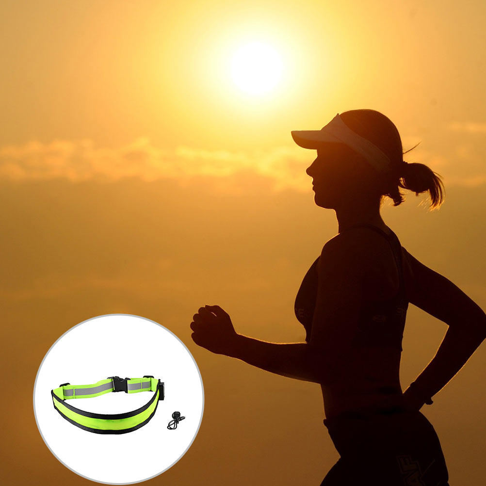 LED充電式反射ベルト調節可能なグリーンランニング安全ストラ - Running Gear Green のレビューと価格