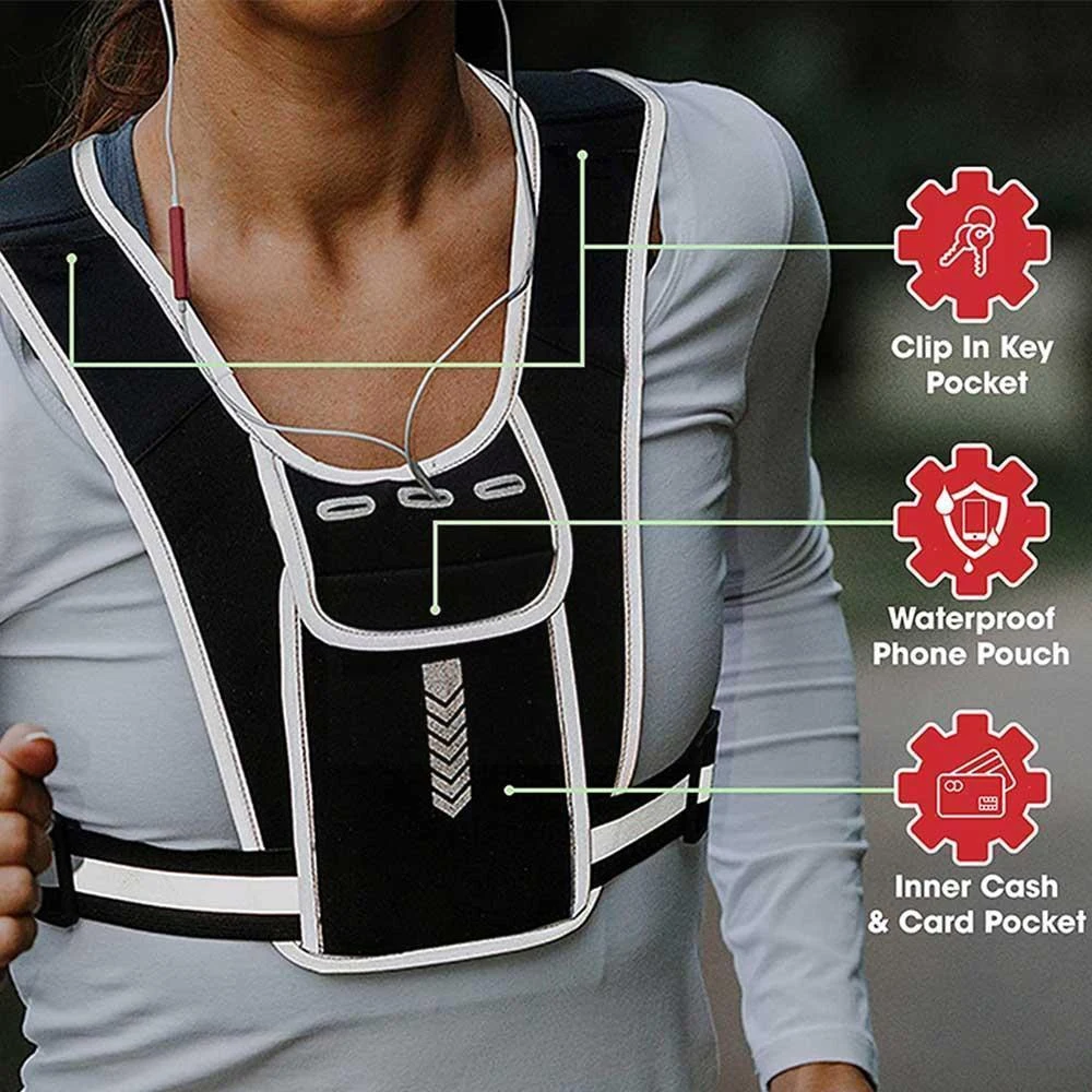 男性と女性のための電話ホルダー付きランニングベスト,防水携帯 - Running Gear Essential のレビューと価格