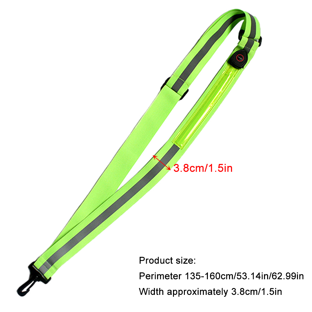 USB充電式反射ランニングギア、調整可能なLED反射ベルト、 - Running Gear Green のレビューと価格
