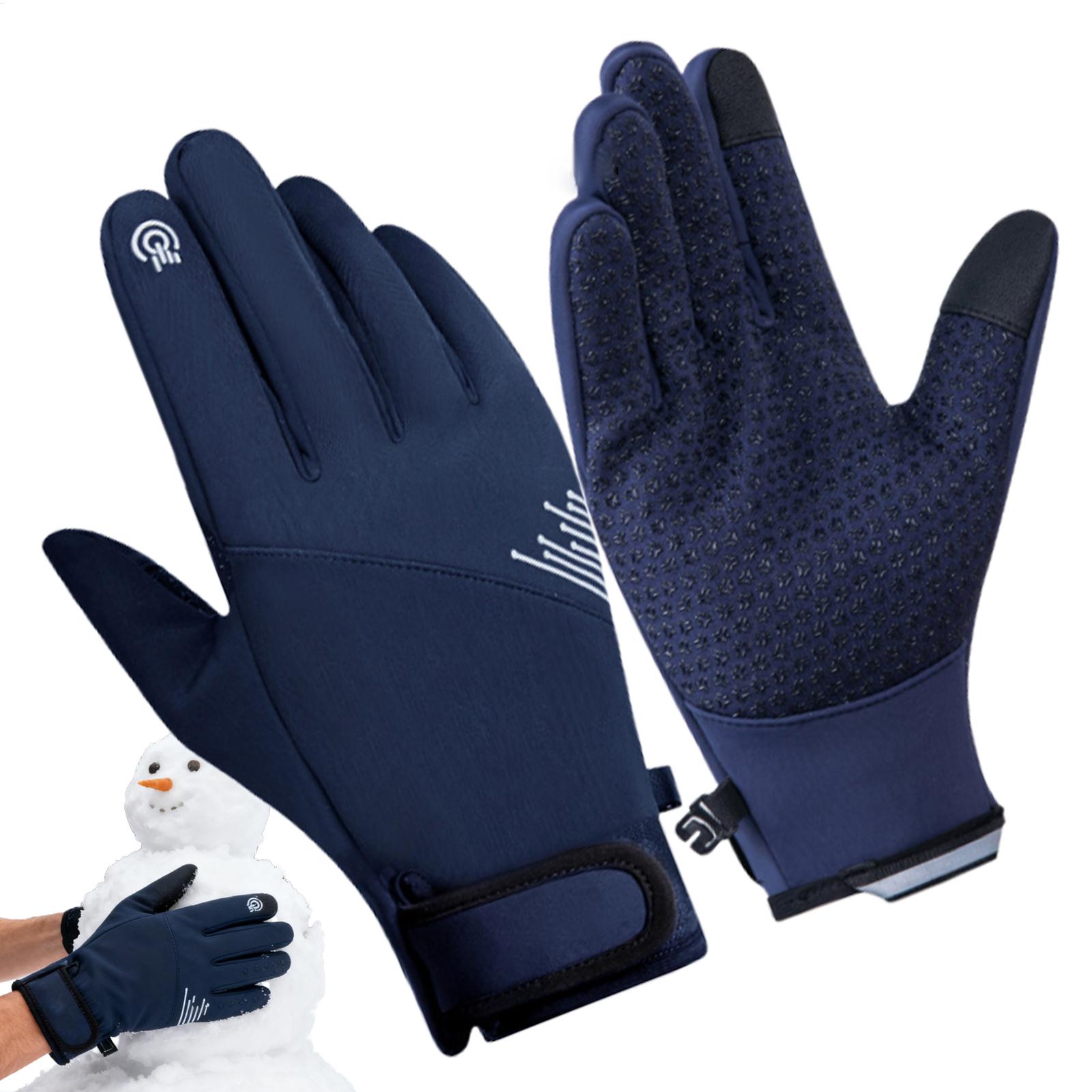 1 ペア冬用手袋防風タッチスクリーン防寒ギアスノーグローブラ - Running Gear For Cold Weather のレビューと価格
